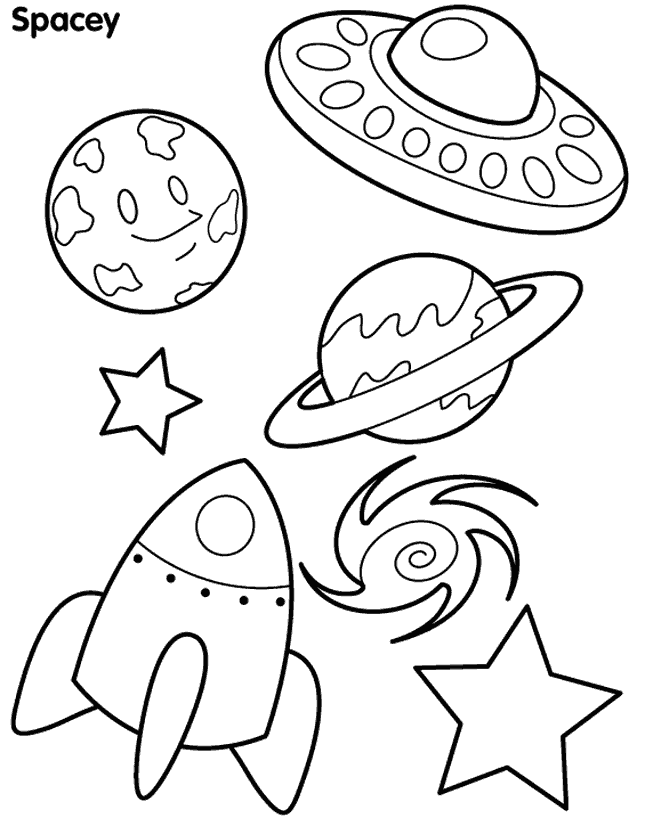 space coloring pages planets rocket ship stars Coloring4free