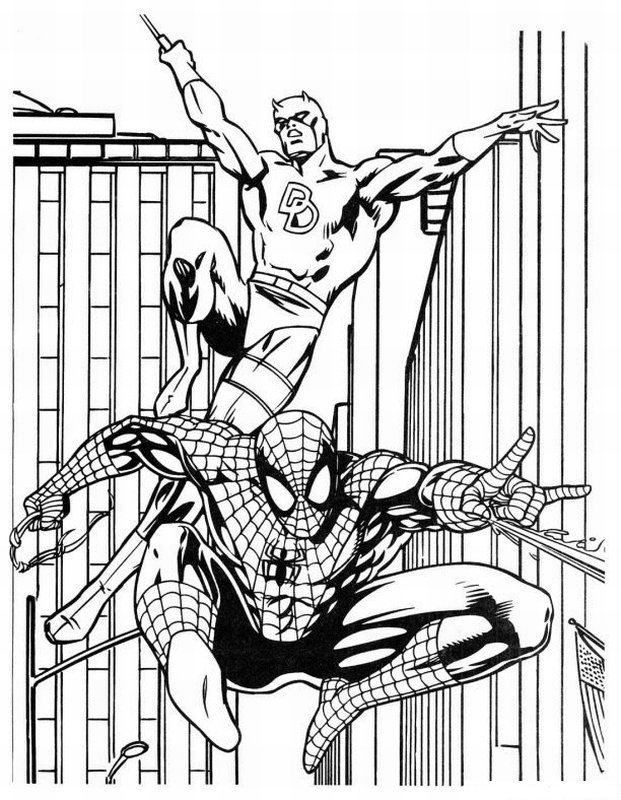spiderman coloring pages and daredevil Coloring4free