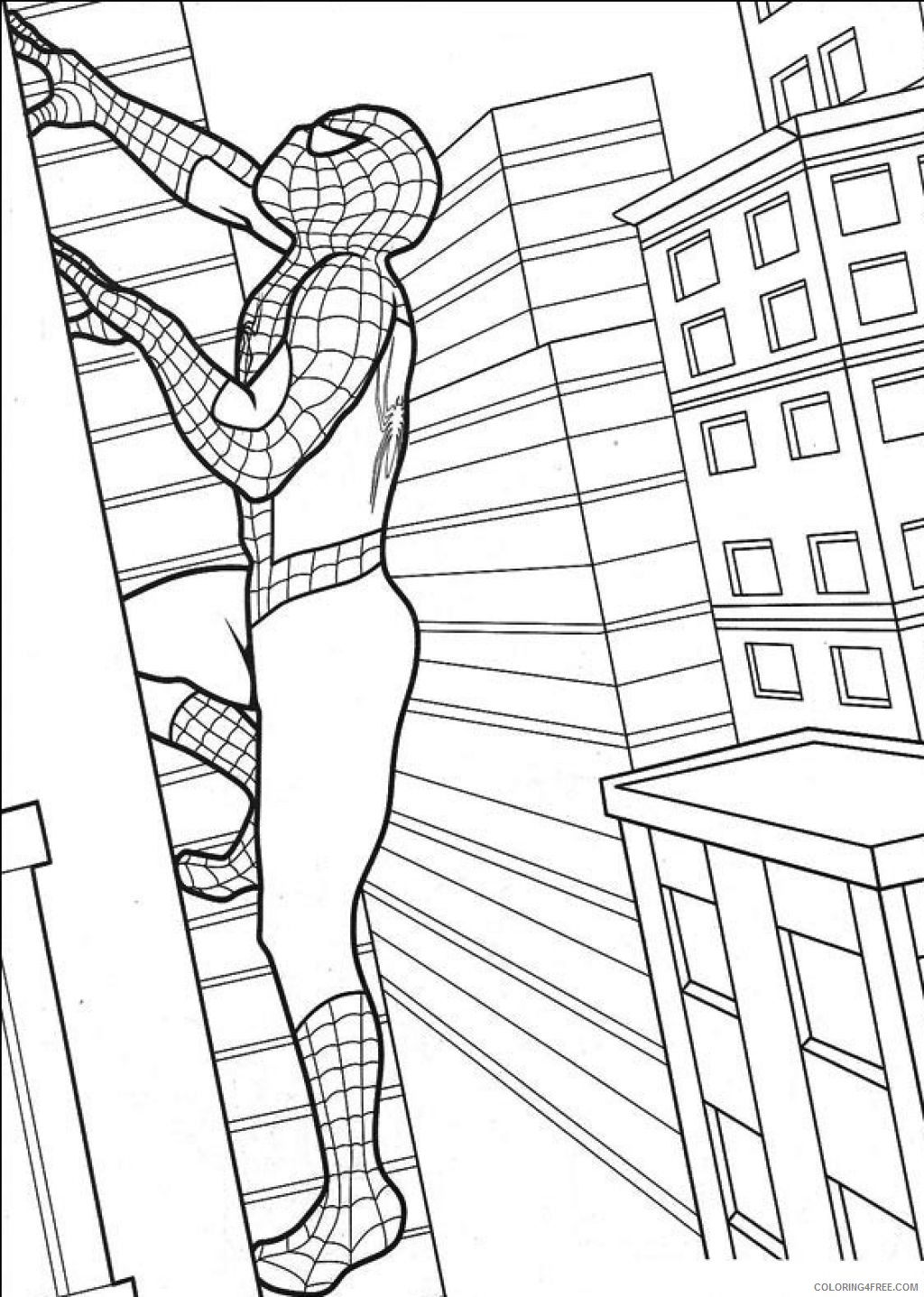 spiderman coloring pages climbing building Coloring4free
