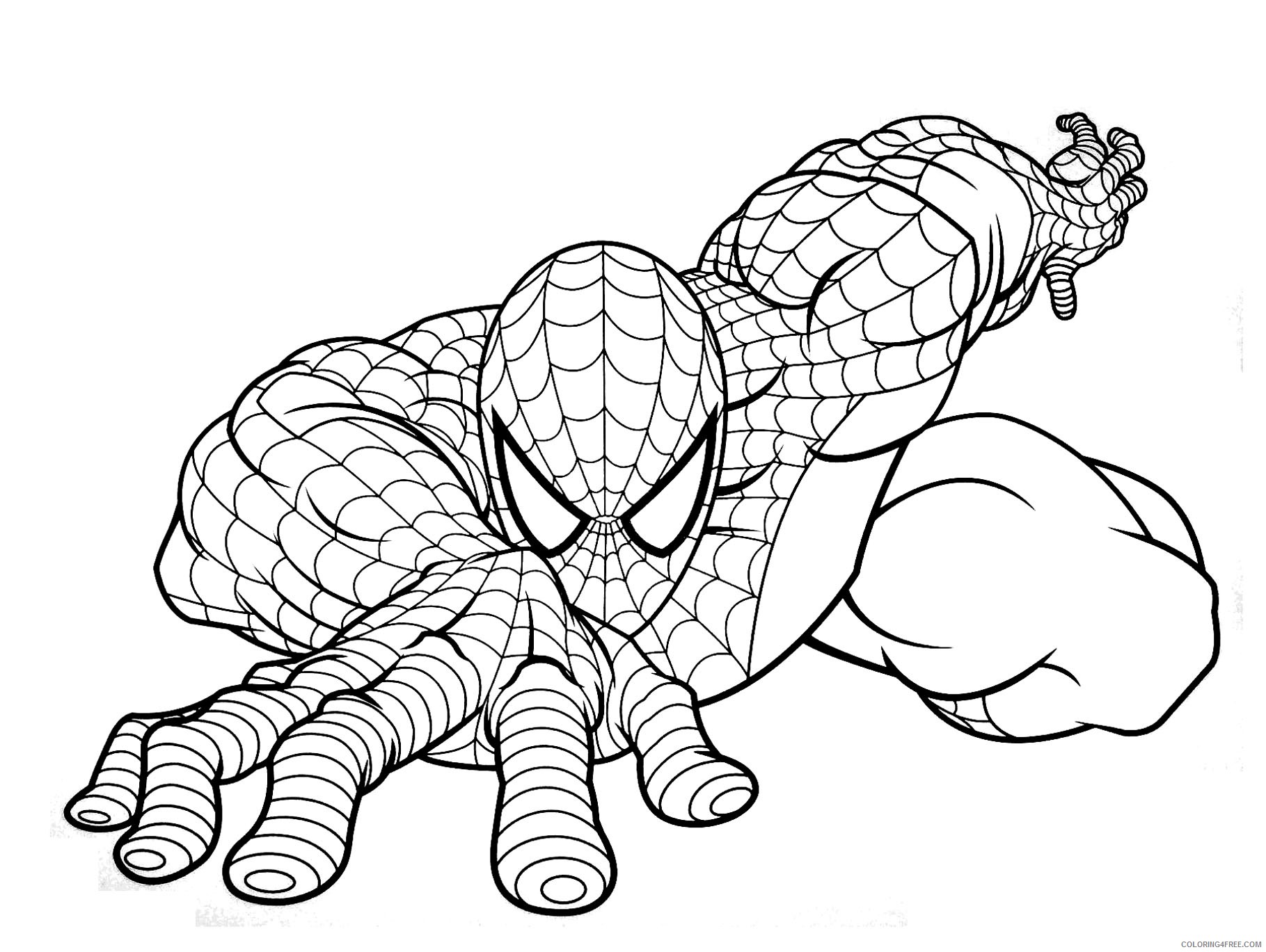 spiderman coloring pages climbing pose Coloring4free