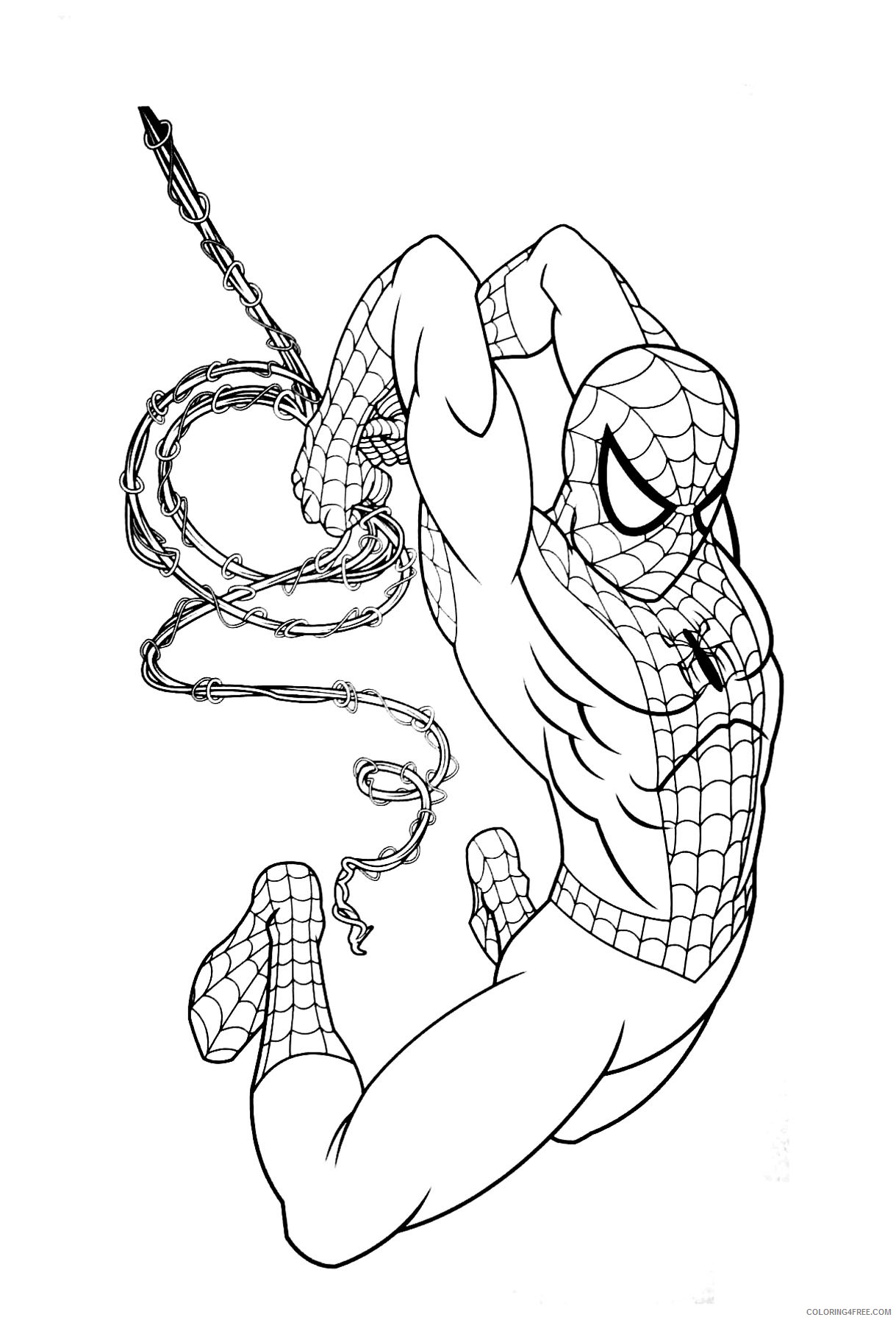 spiderman coloring pages hanging Coloring4free