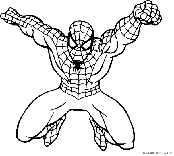 spiderman coloring pages jumping Coloring4free