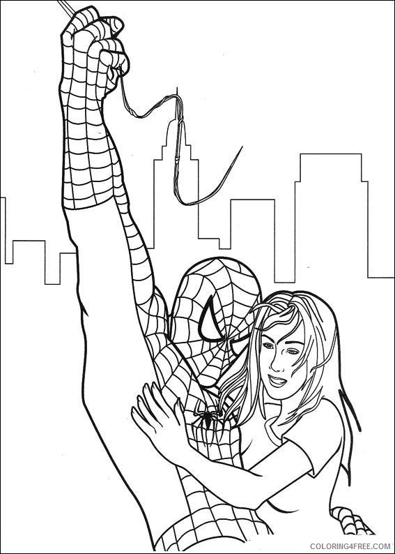 spiderman coloring pages saving a girl Coloring4free