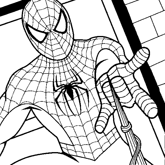 spiderman coloring pages shooting his web Coloring4free
