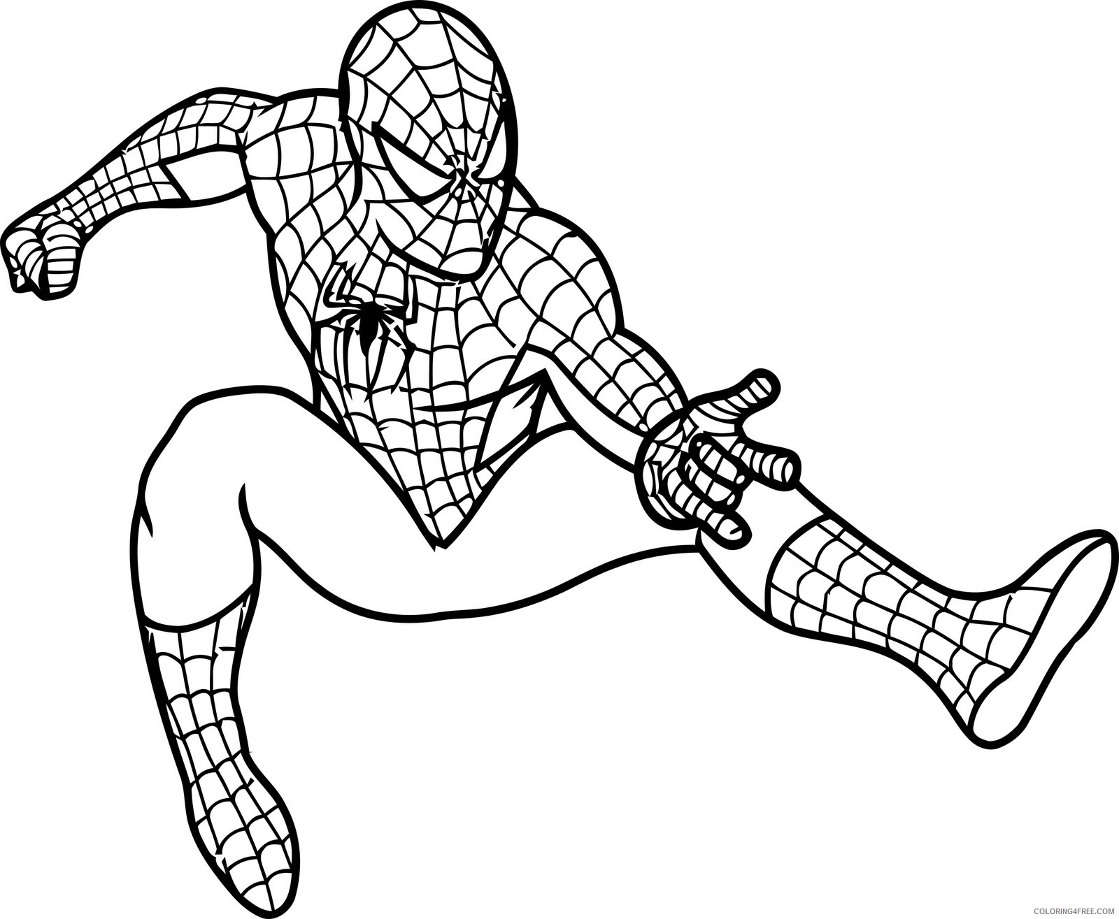 spiderman coloring pages shooting web pose Coloring4free