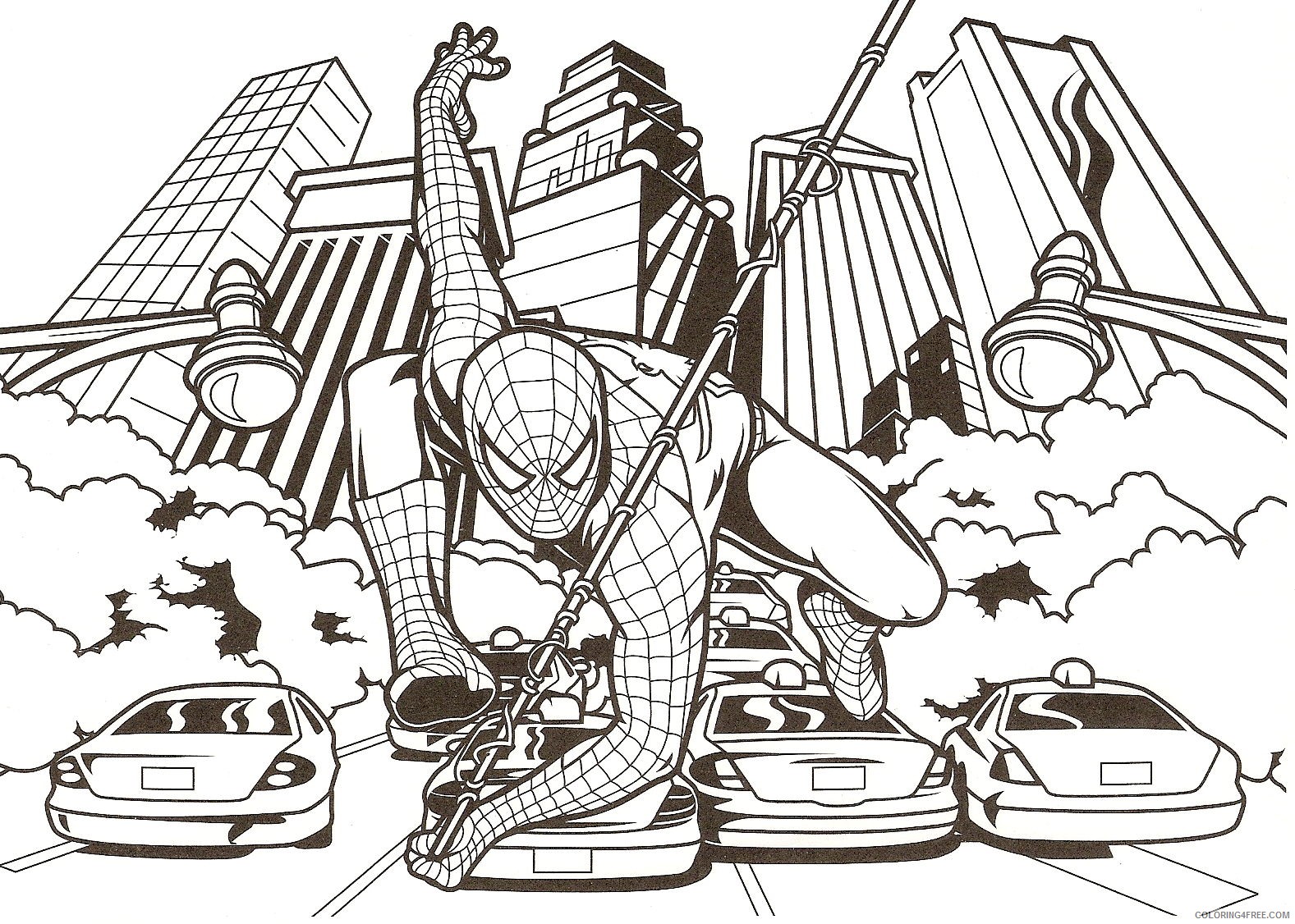 spiderman in action coloring pages Coloring4free
