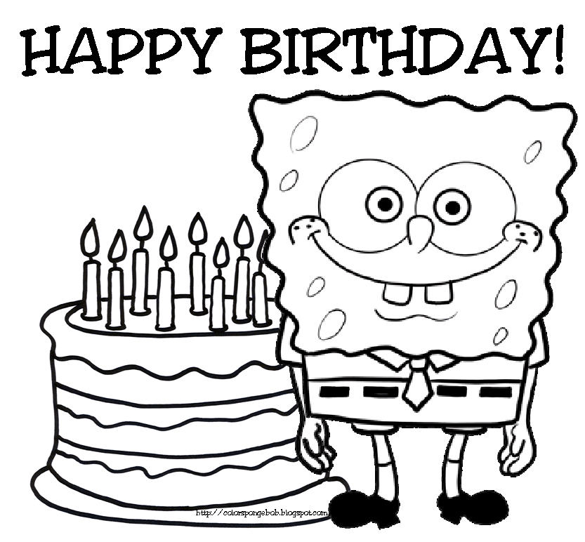 spongebob squarepants coloring pages birthday Coloring4free