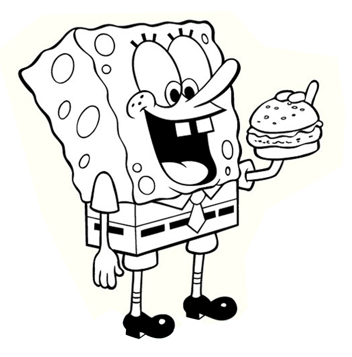 spongebob squarepants coloring pages eating krabby patty Coloring4free