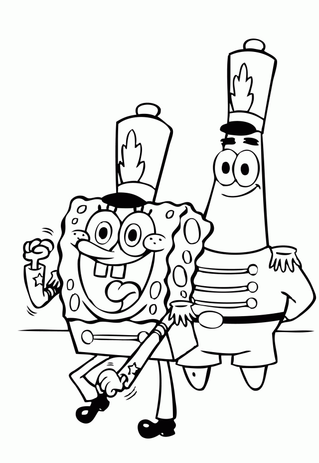 spongebob squarepants coloring pages marching band Coloring4free