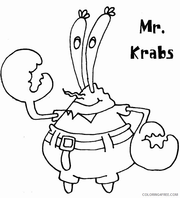 spongebob squarepants coloring pages mr krabs Coloring4free