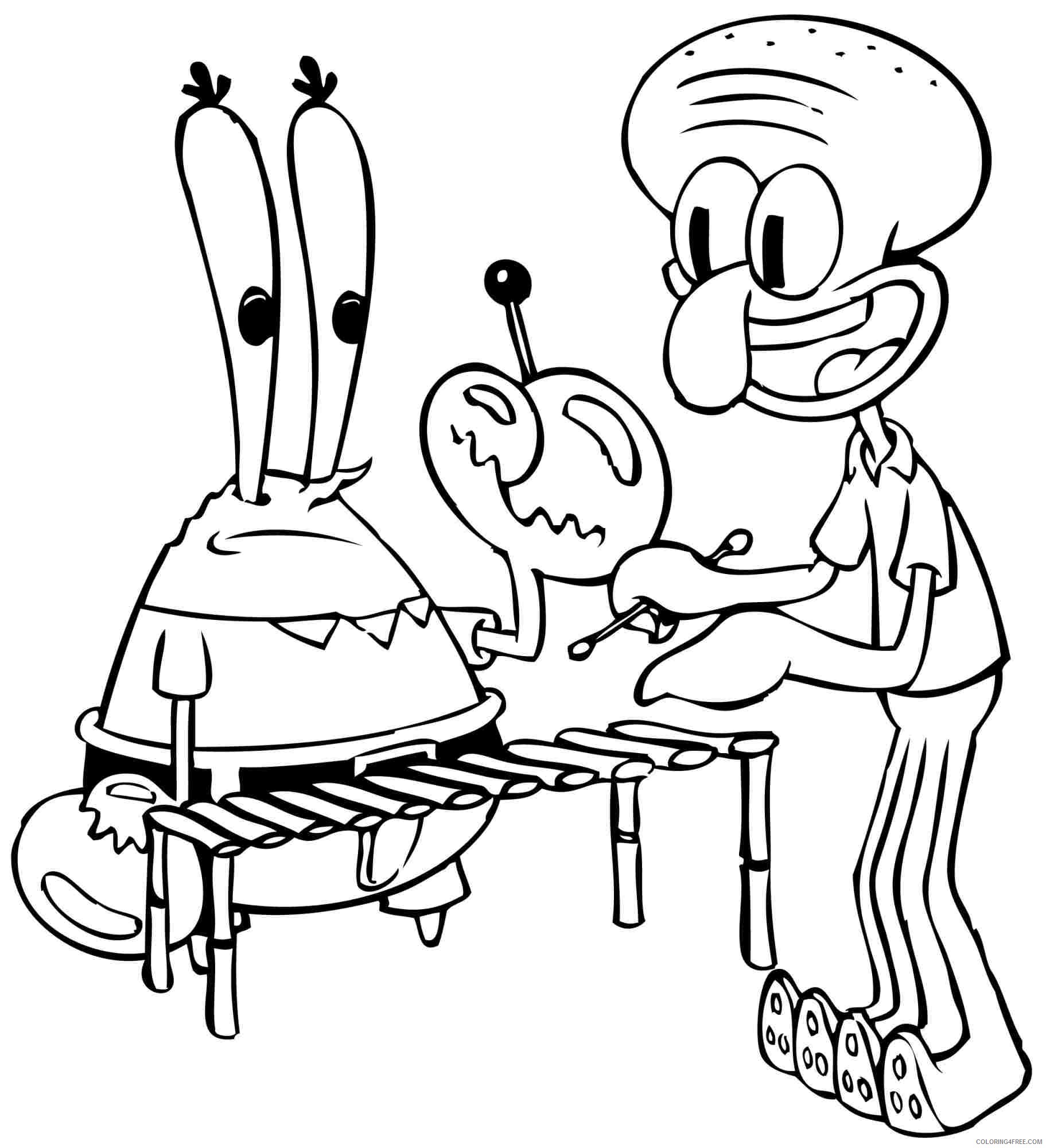 spongebob squarepants coloring pages mr krabs and squidward Coloring4free