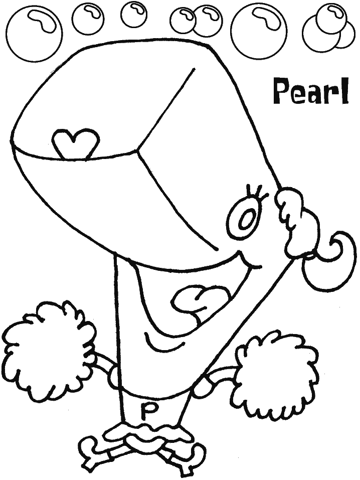 spongebob squarepants coloring pages pearl Coloring4free