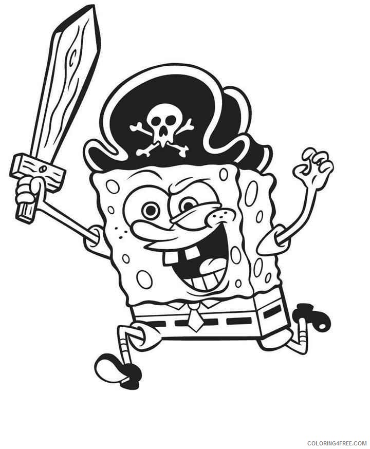 spongebob squarepants coloring pages pirates Coloring4free