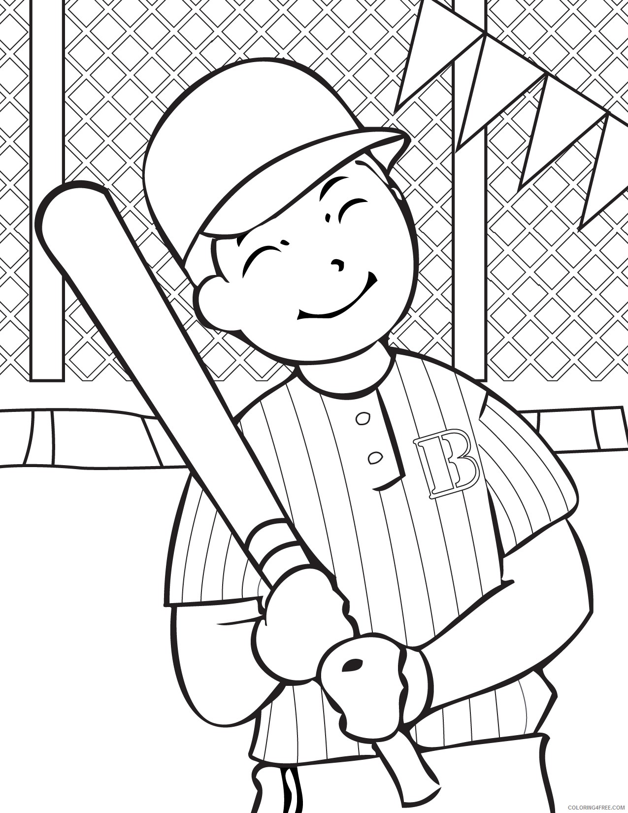 sports coloring pages baseball player Coloring4free