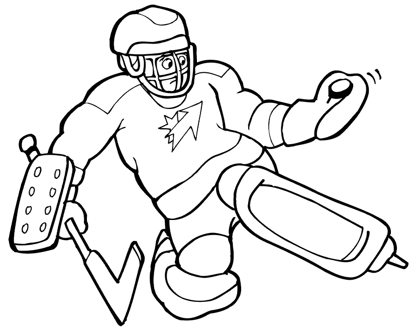 sports coloring pages hockey goaltender Coloring4free