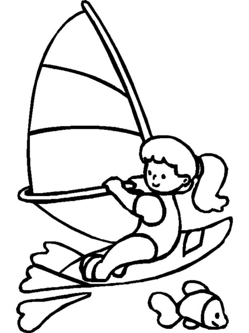 sports coloring pages sailing Coloring4free