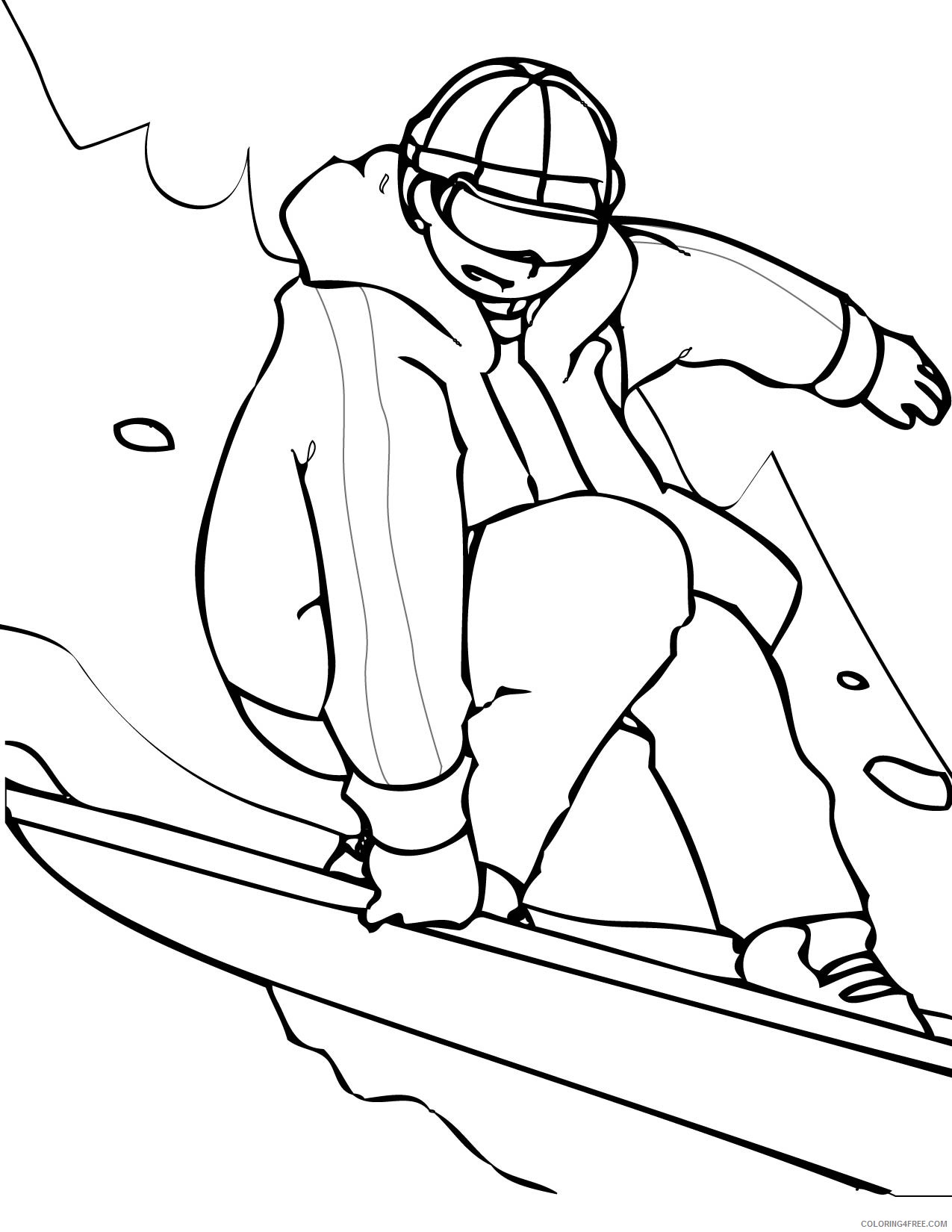 sports coloring pages snowboarding Coloring4free