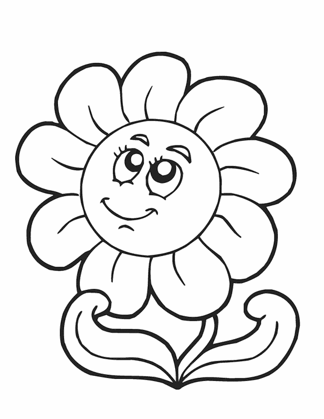spring coloring pages cute flower Coloring4free
