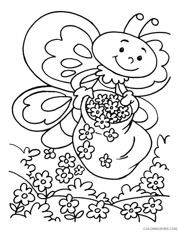 spring coloring pages for kids Coloring4free
