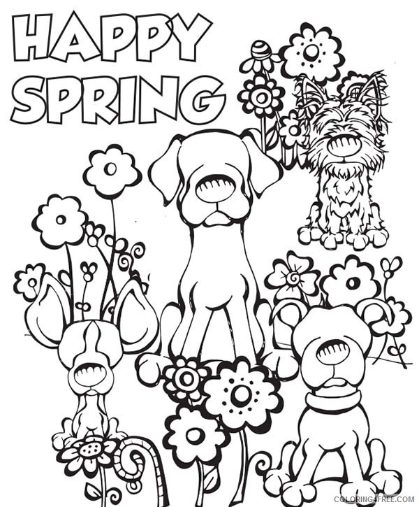 spring coloring pages happy spring Coloring4free