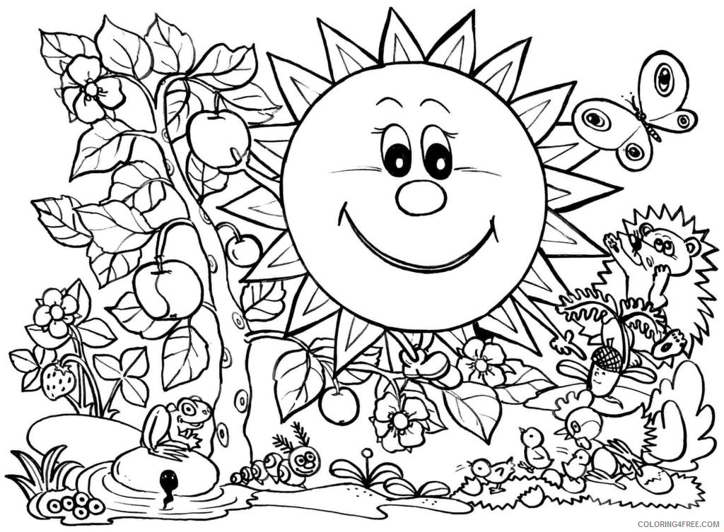 spring coloring pages to print Coloring4free