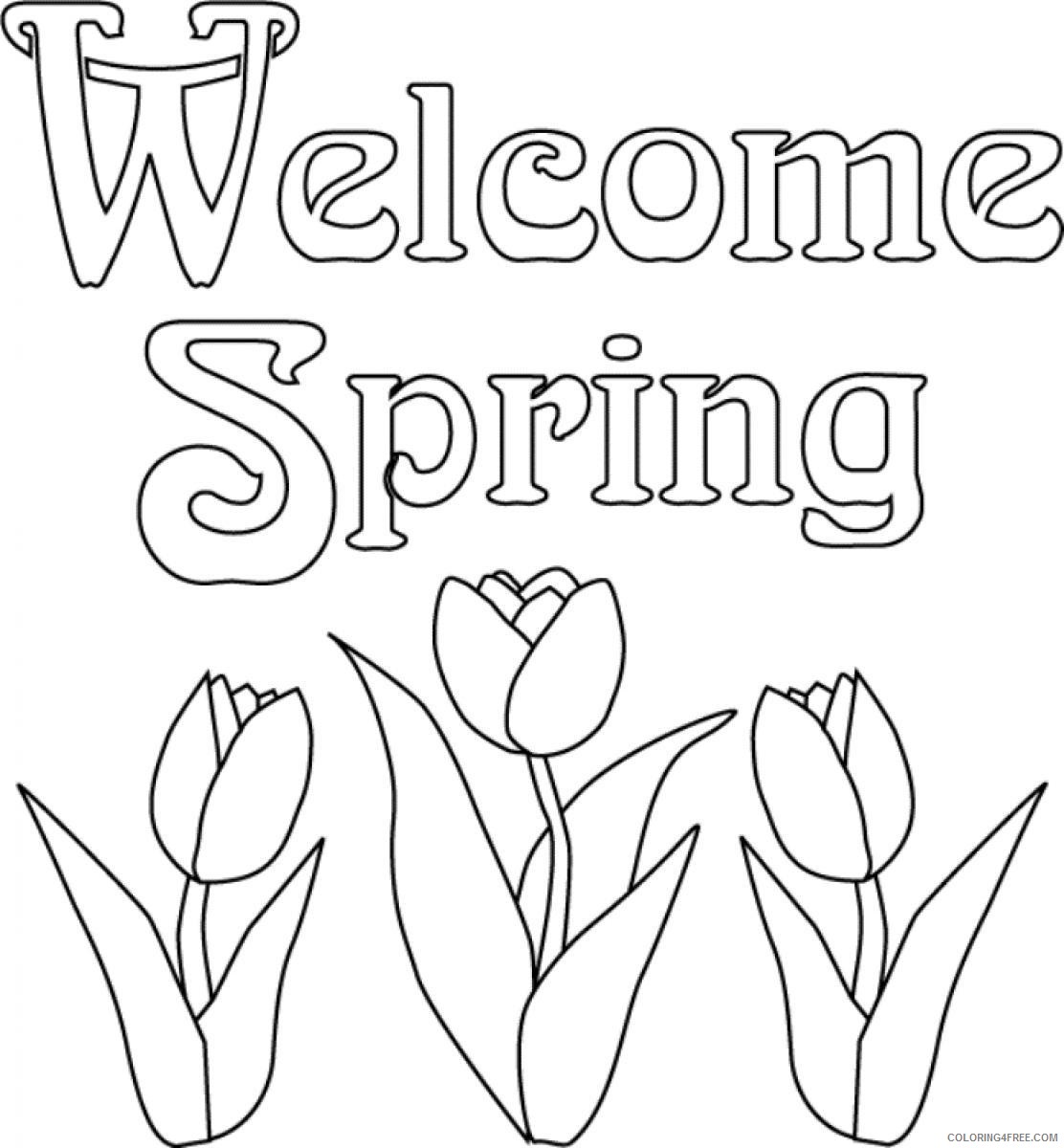 spring coloring pages welcome spring Coloring4free