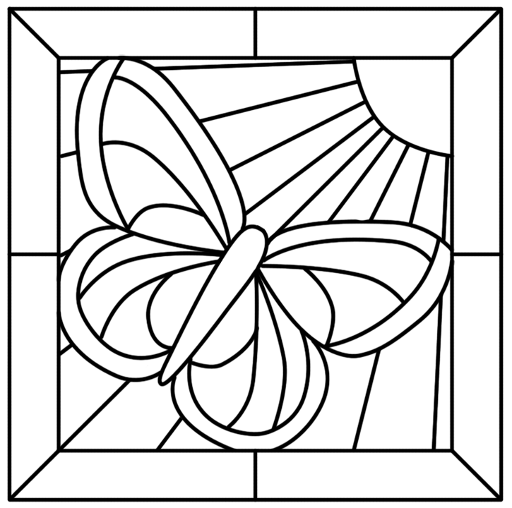 stained glass coloring pages butterfly Coloring4free