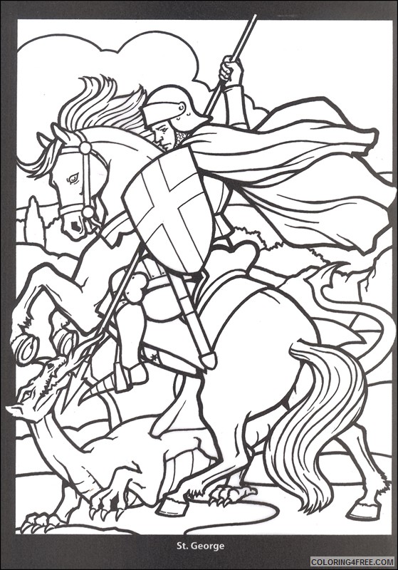 stained glass coloring pages knight on horse Coloring4free