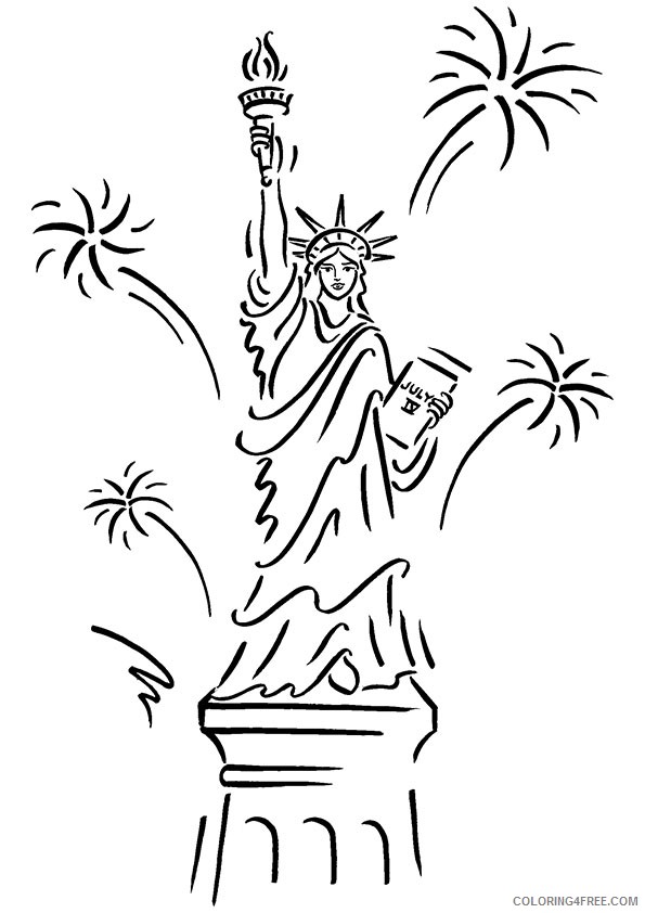 statue of liberty coloring pages with fireworks Coloring4free