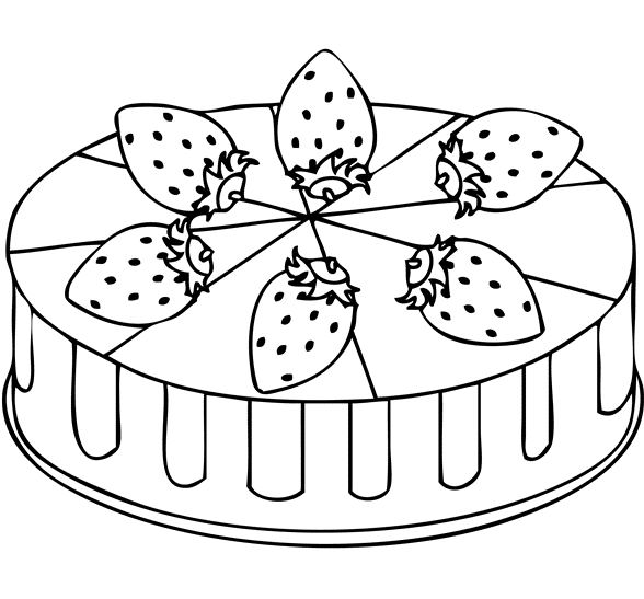 strawberry cake coloring pages Coloring4free