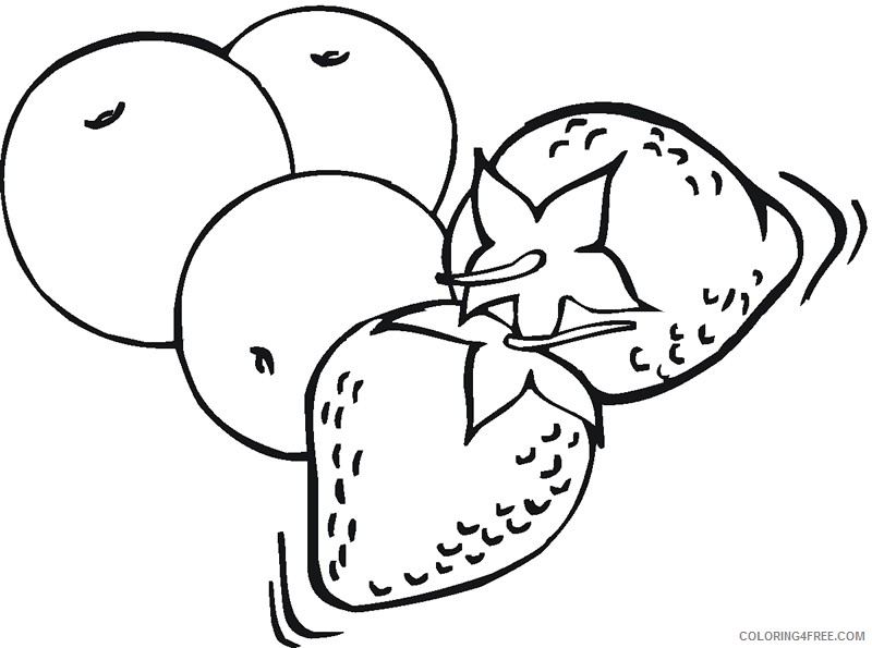 strawberry coloring pages and oranges Coloring4free