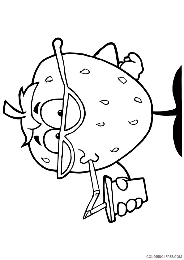 strawberry coloring pages cartoon Coloring4free