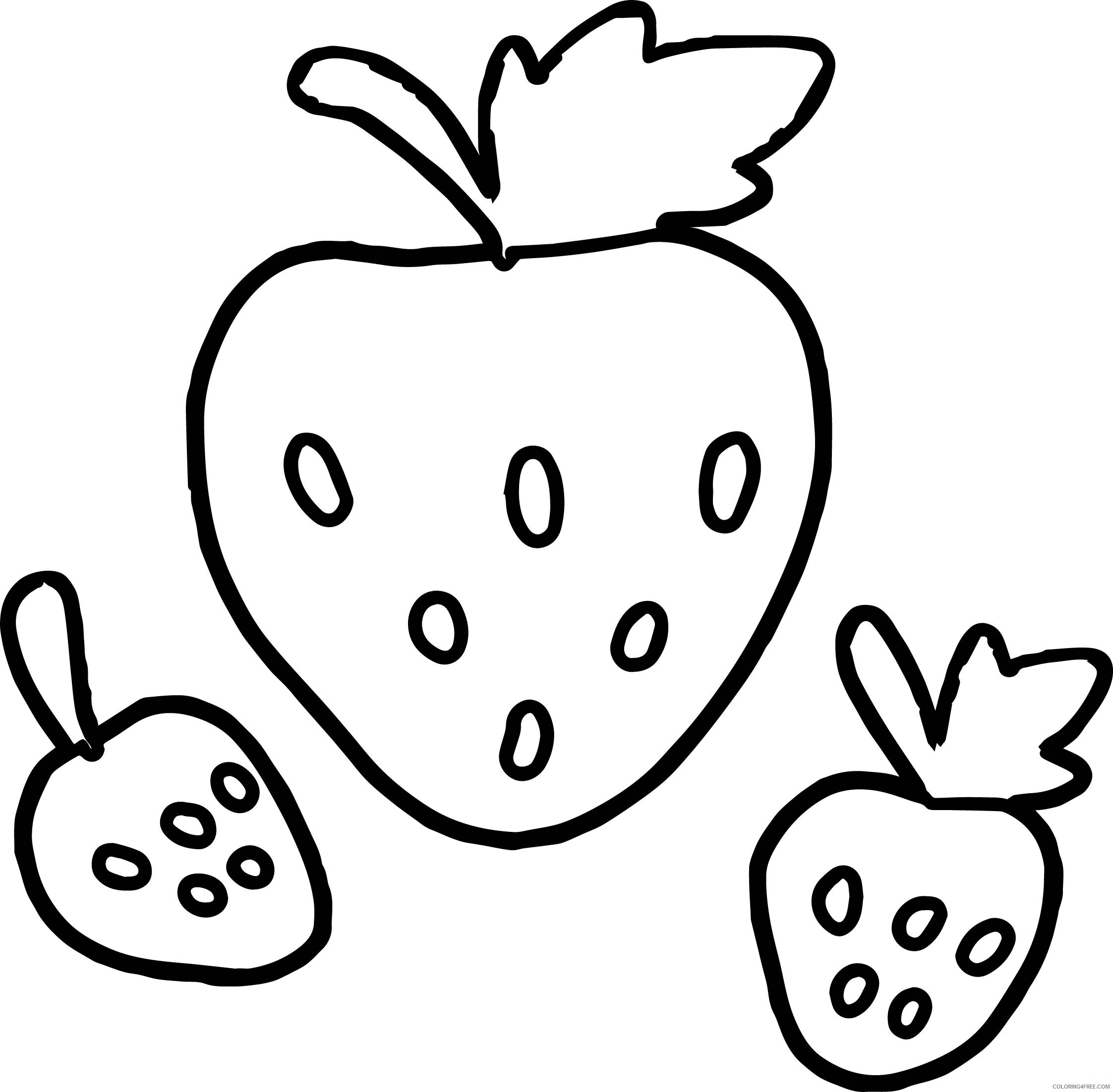 strawberry coloring pages for preschool Coloring4free