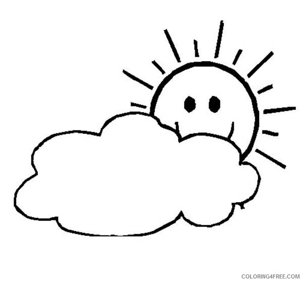 sun coloring pages and clouds Coloring4free