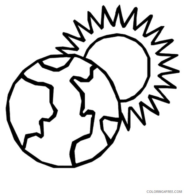 sun coloring pages and earth Coloring4free