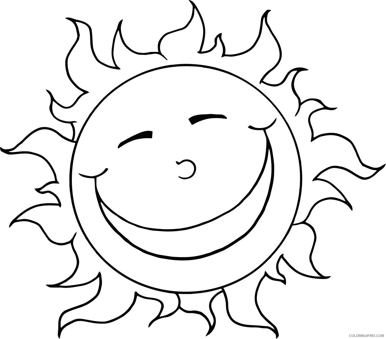 sun coloring pages smiling Coloring4free