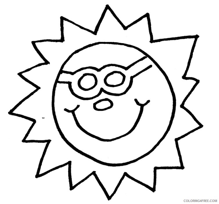 sun coloring pages wearing glasses Coloring4free