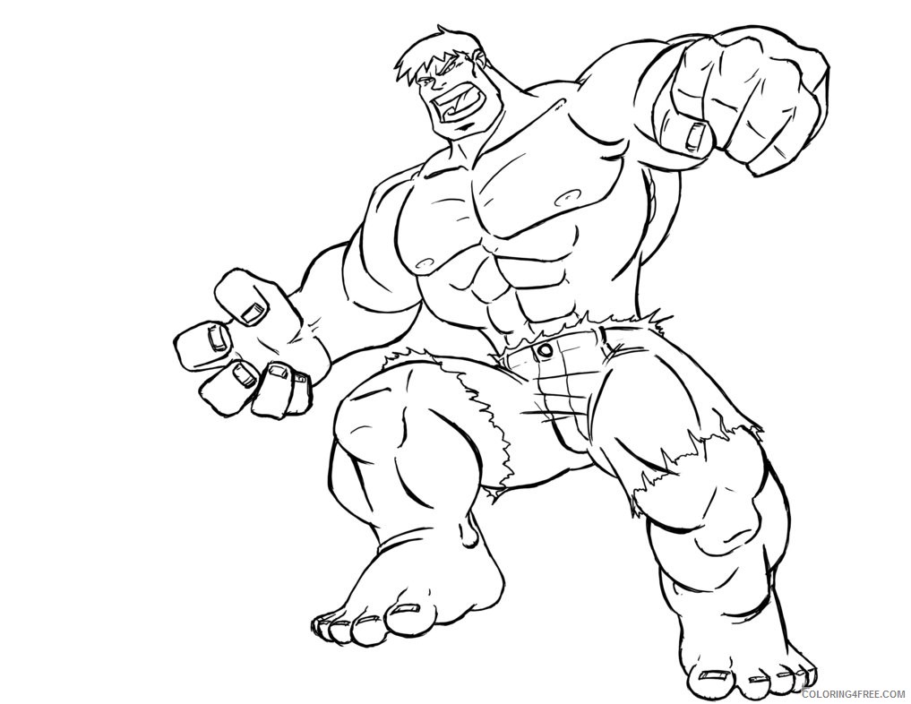 superhero coloring pages hulk Coloring4free