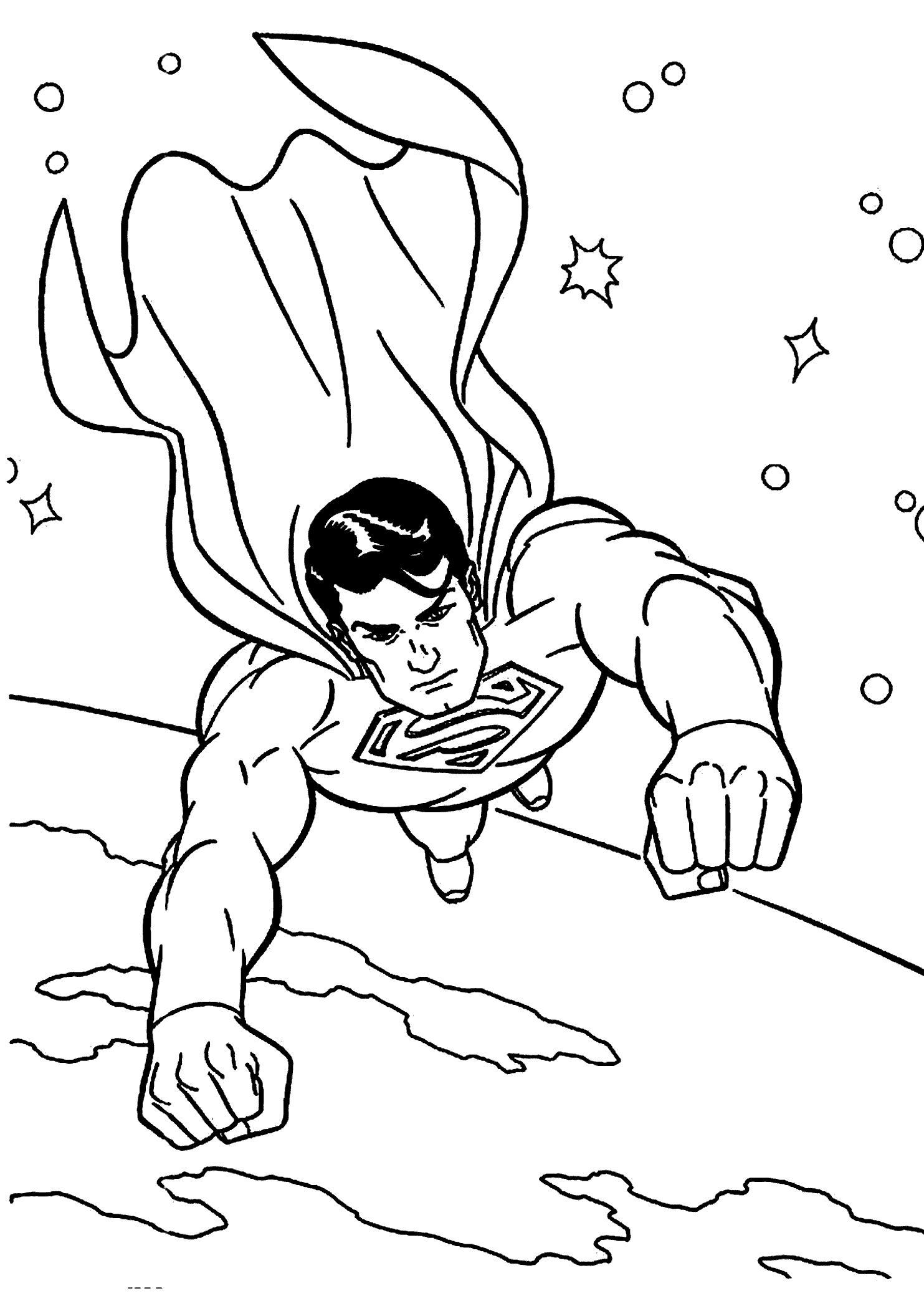superman flying into space coloring pages Coloring4free