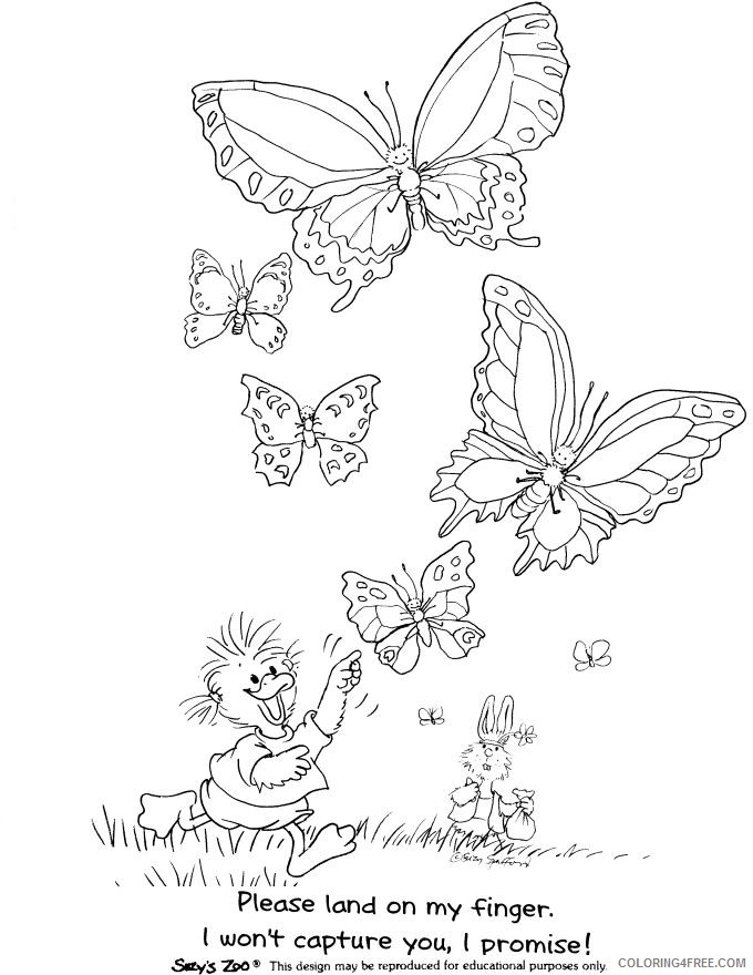 suzys zoo coloring pages catching butterflies Coloring4free