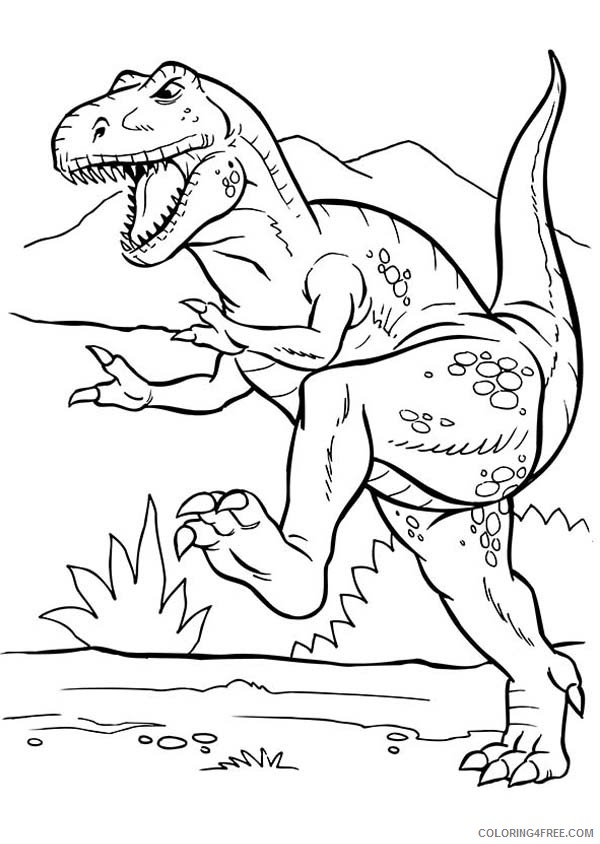 t rex coloring pages hunting Coloring4free