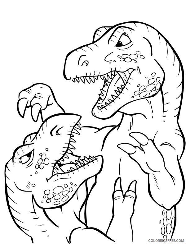 t rex fighting coloring pages Coloring4free