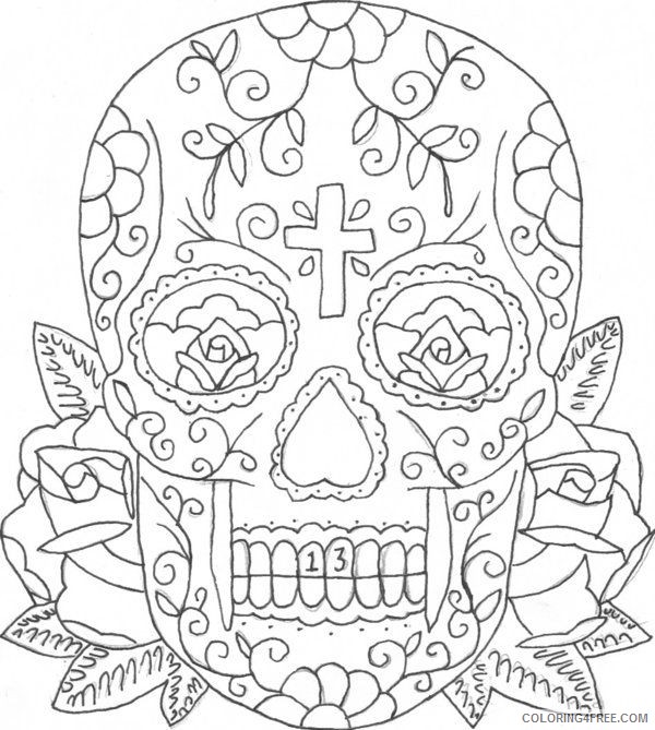 tattoo coloring pages sugar skull Coloring4free