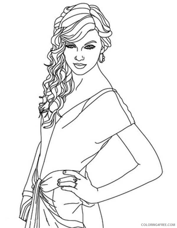 taylor swift coloring pages celebrity Coloring4free