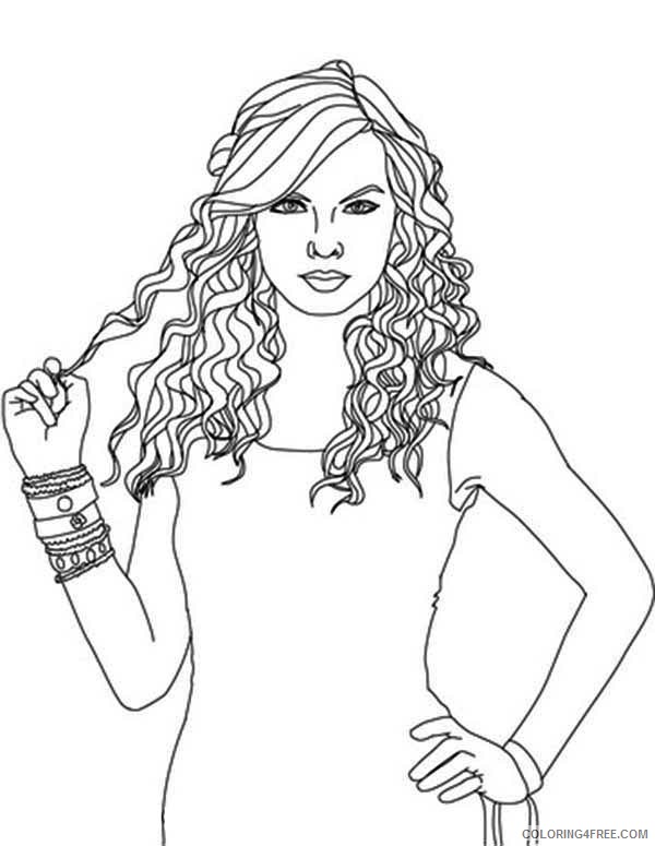 taylor swift coloring pages curly hair Coloring4free