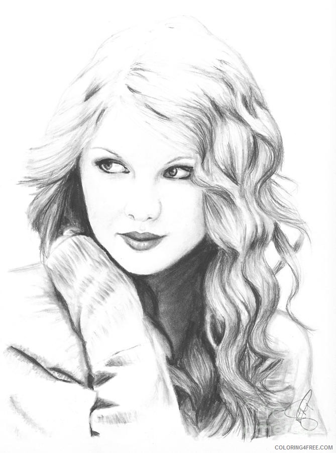 taylor swift coloring pages realistic Coloring4free
