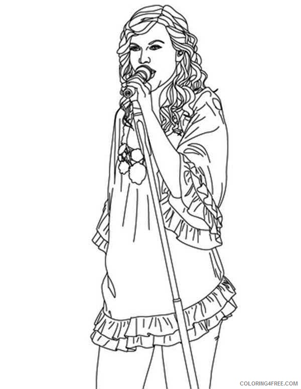 taylor swift coloring pages singer Coloring4free