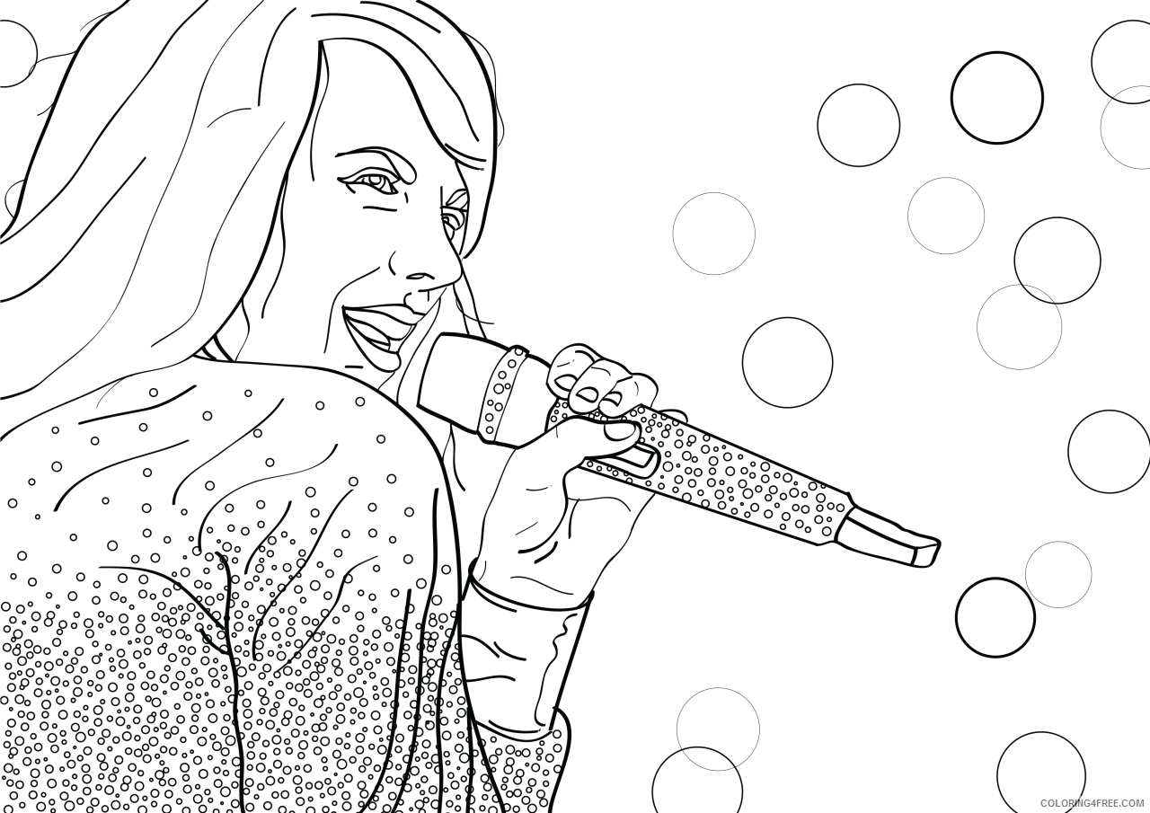 taylor swift singing coloring pages Coloring4free