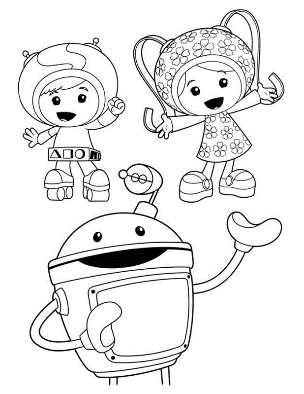 team umizoomi coloring pages bot geo milli Coloring4free