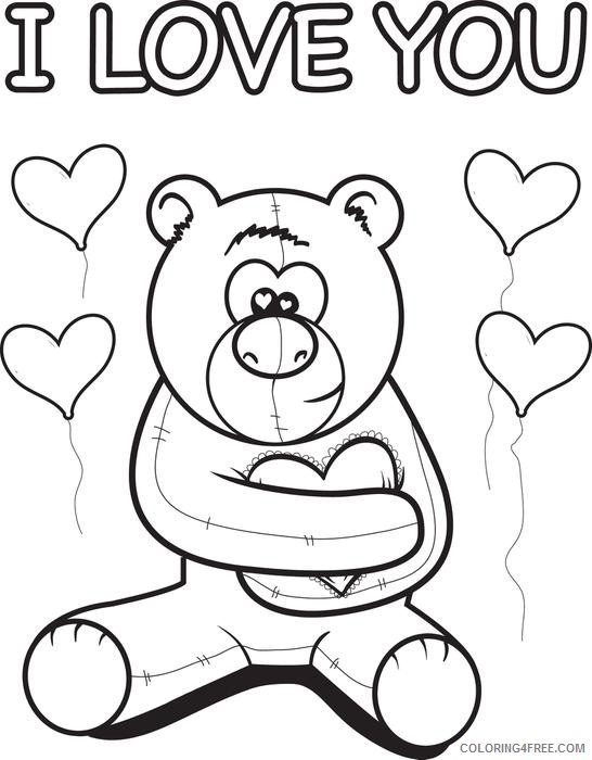 teddy bear i love you coloring pages Coloring4free